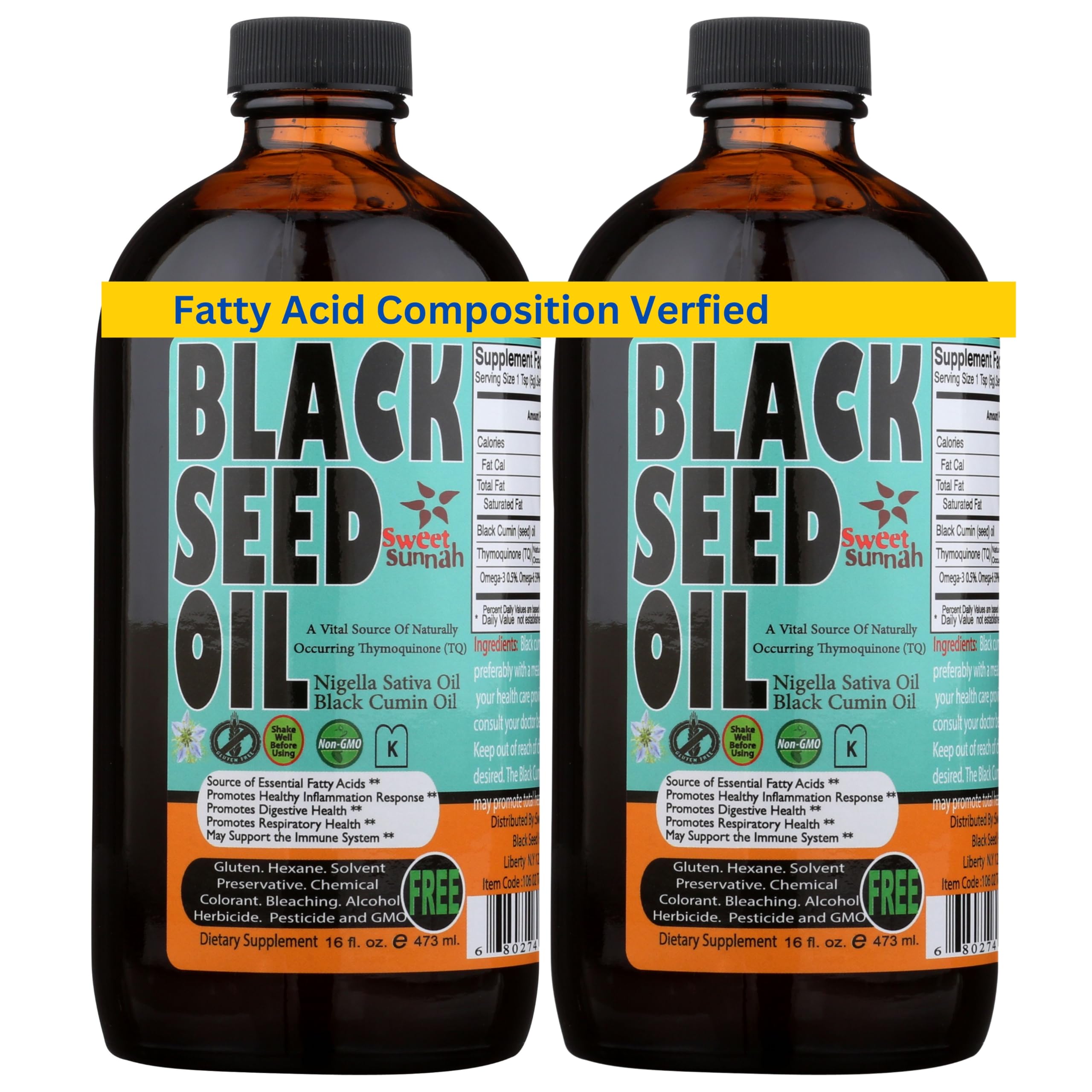 SweetSunnah x2 Non GMO Unrefined & Unfiltered Cold Pressed (First